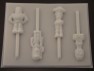 576sp Woodsman and Fork Friends Chocolate or Hard Candy Lollipop Mold